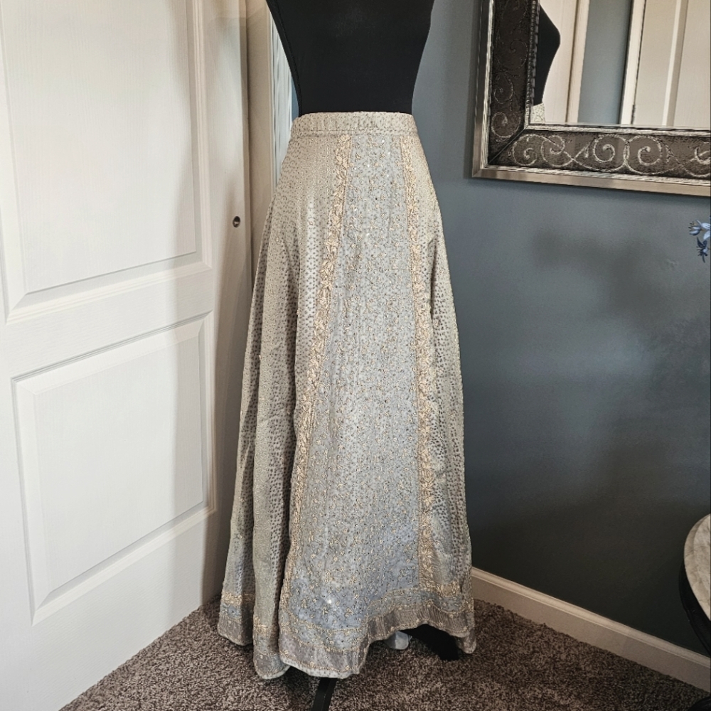 Vintage Ornate Beaded Lehenga Skirt